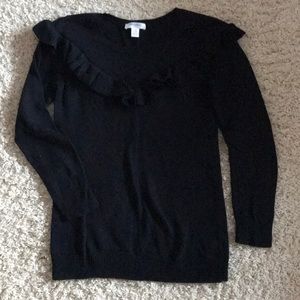 Black Ruffle Maternity Sweater
